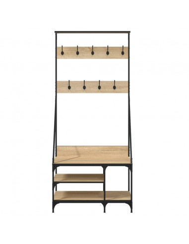 Appendiabiti con Porta Scarpe Rovere Sonoma 80x40x184 cm