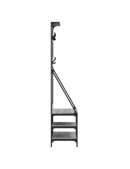 Appendiabiti con Porta Scarpe Grigio Sonoma 80x40x184 cm