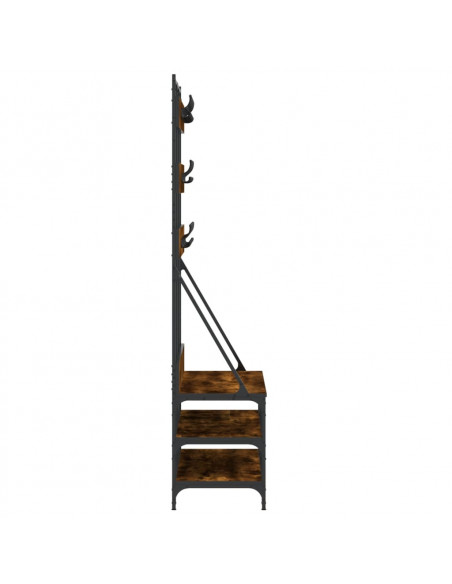 Appendiabiti con Porta Scarpe Rovere Fumo 100x40x184 cm