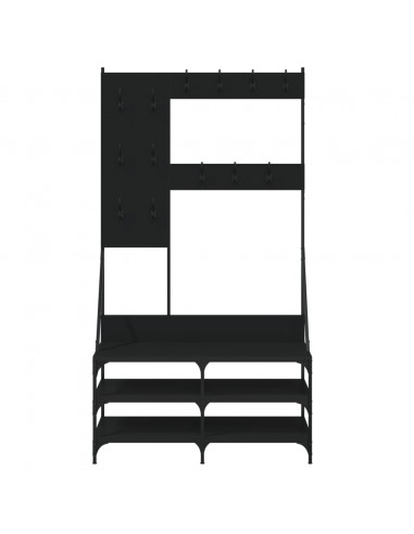 Appendiabiti con Porta Scarpe Nero 100x40x184 cm