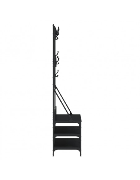 Appendiabiti con Porta Scarpe Nero 100x40x184 cm