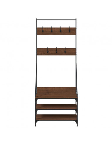 Appendiabiti con Porta Scarpe Rovere Marrone 72x34x184 cm