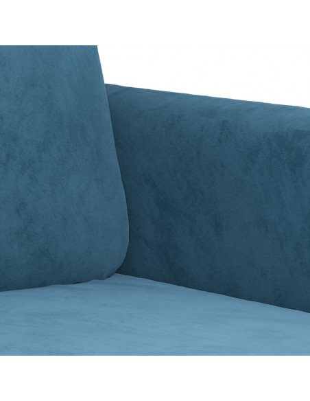 Divano a 2 Posti Blu 120 cm in Velluto