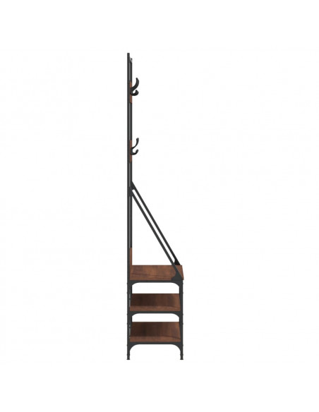 Appendiabiti con Porta Scarpe Rovere Marrone 72x34x184 cm