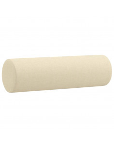 Divano a 2 Posti con Cuscini Crema 140 cm in Tessuto
