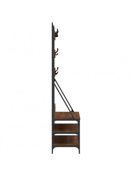 Appendiabiti con Porta Scarpe Rovere Marrone 100x40x184 cm