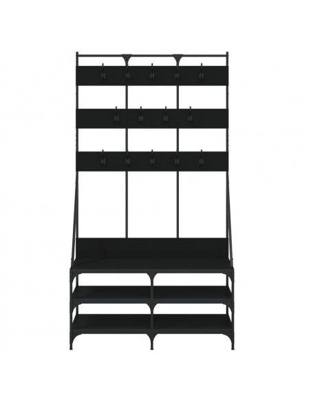 Appendiabiti con Porta Scarpe Nero 100x40x184 cm