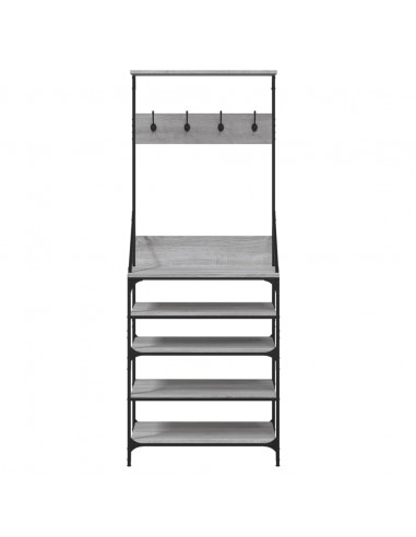 Appendiabiti con Porta Scarpe Grigio Sonoma 70x34x184 cm