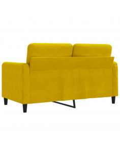 Divano a 2 Posti giallo 120 cm in Velluto