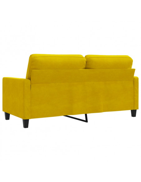 Divano a 2 Posti giallo 140 cm in Velluto