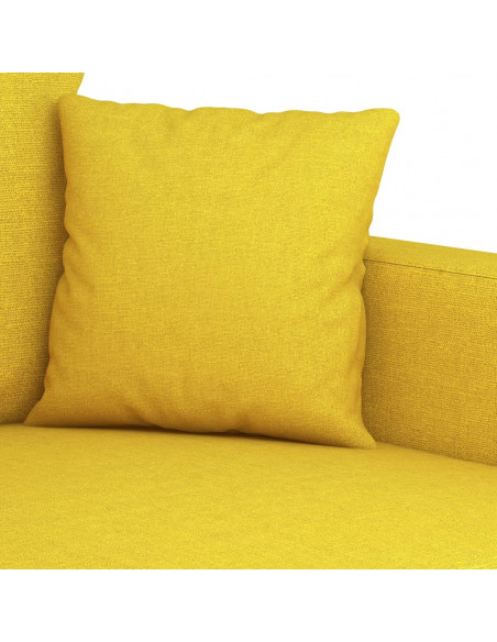 Divano a 2 Posti Giallo Chiaro 120 cm in Tessuto