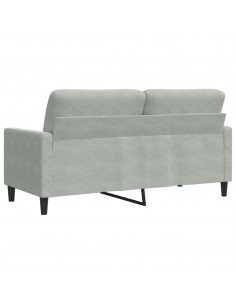 Divano a 2 Posti Grigio Chiaro 140 cm in Velluto