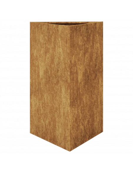 Fioriera da Giardino Triangolare 50x43x75 cm in Acciaio Corten