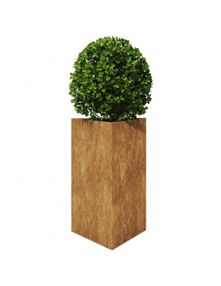 Fioriera da Giardino Triangolare 50x43x75 cm in Acciaio Corten