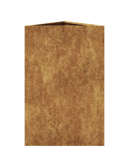 Fioriera da Giardino Triangolare 50x43x75 cm in Acciaio Corten