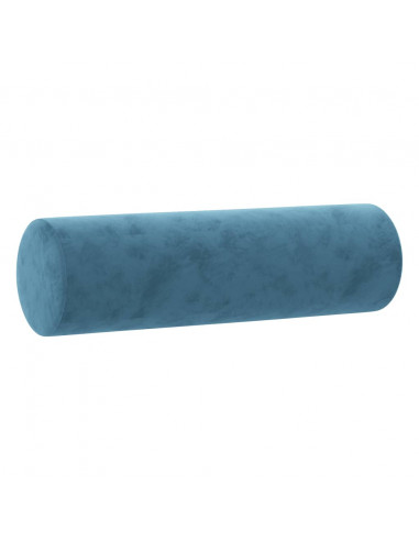 Divano a 3 Posti con Cuscini Blu 180 cm in Velluto