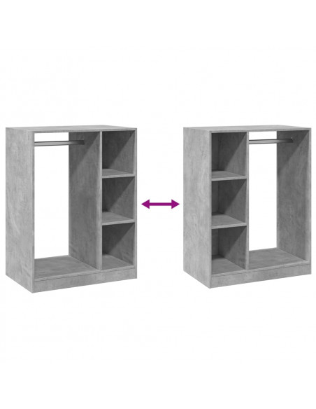 Armadio Grigio Cemento 77x48x102 cm in Legno Multistrato