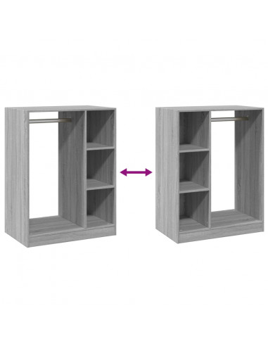 Armadio Grigio Sonoma 77x48x102 cm in Legno Multistrato