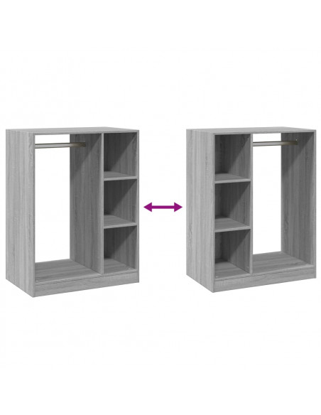 Armadio Grigio Sonoma 77x48x102 cm in Legno Multistrato