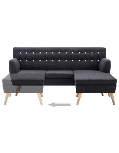 Divano a L Rivestito in Tessuto 171,5x138x81,5 cm Grigio Scuro
