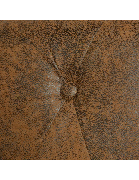Divano Chesterfield a 2 Posti in Finta Pelle Marrone