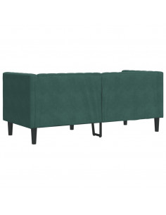 Divano Chesterfield con Rinforzi 2 Posti Verde Scuro in Velluto