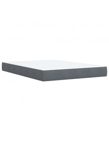 Giroletto a Molle con Materasso Grigio Scuro 140x190 cm Velluto