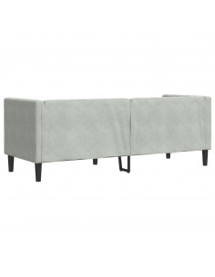 Divano Chesterfield con Rinforzi 3 Posti Grigio Chiaro Velluto