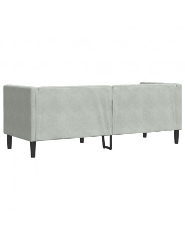 Divano Chesterfield con Rinforzi 3 Posti Grigio Chiaro Velluto