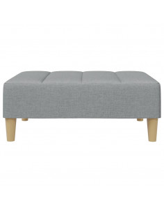 Divano Letto a 2 Posti con Poggiapiedi Grigio Chiaro in Tessuto