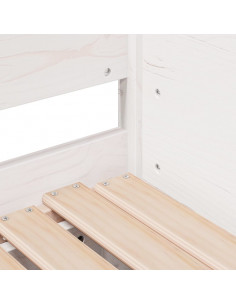 Divano Letto con Letto Estraibile Bianco 90x190cm Massello Pino
