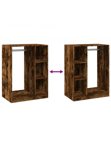 Armadio Rovere Fumo 77x48x102 cm in Legno Multistrato