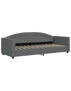 Divano Letto con Letto Estraibile Grigio Scuro 80x200 Tessuto