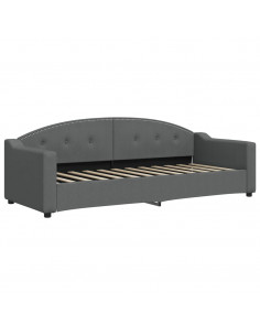 Divano Letto con Letto Estraibile Grigio Scuro 80x200 Tessuto