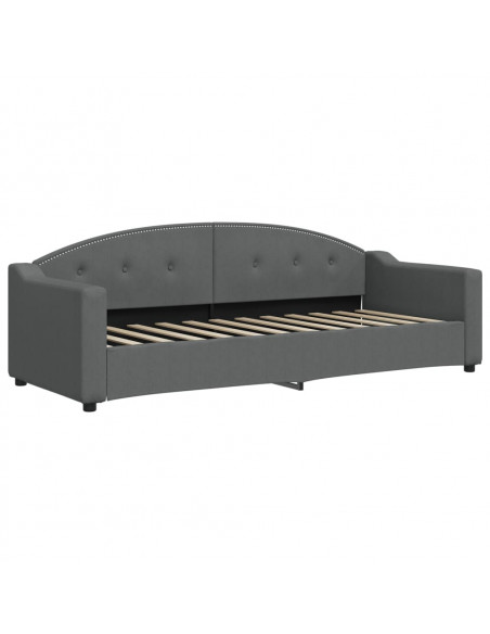 Divano Letto con Letto Estraibile Grigio Scuro 80x200 Tessuto