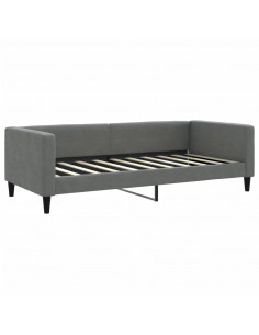 Divano Letto con Letto Estraibile Grigio Scuro 90x190cm Tessuto