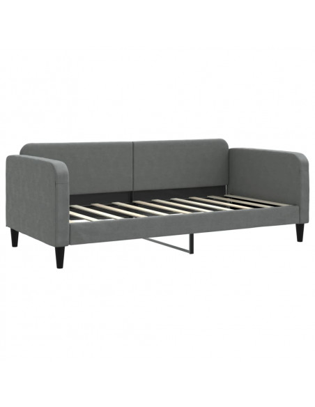 Divano Letto con Letto Estraibile Grigio Scuro 90x190cm Tessuto