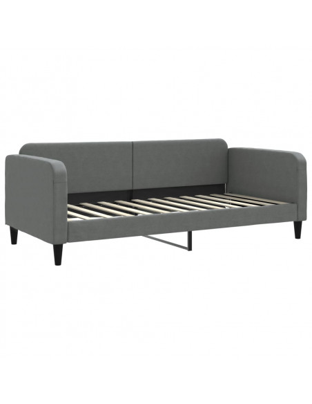 Divano Letto con Letto Estraibile Grigio Scuro 90x200cm Tessuto