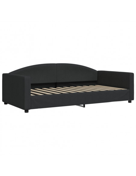 Divano Letto con Letto Estraibile Nero 100x200 cm in Tessuto