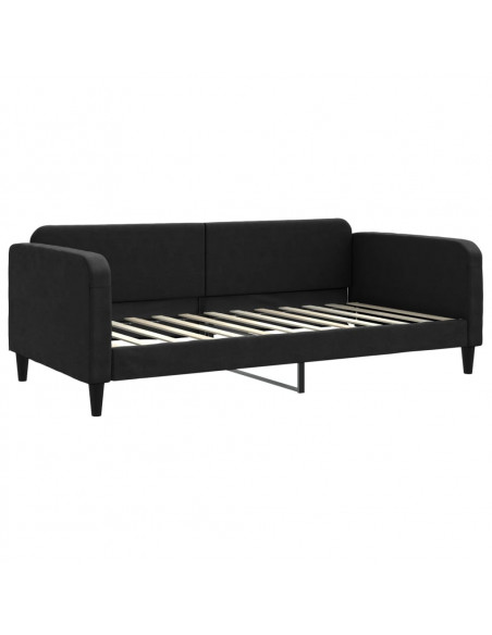 Divano Letto con Letto Estraibile Nero 100x200 cm in Tessuto