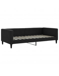 Divano Letto con Letto Estraibile Nero 100x200 cm in Tessuto