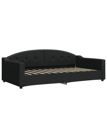 Divano Letto con Letto Estraibile Nero 100x200 cm in Tessuto