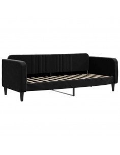 Divano Letto con Letto Estraibile Nero 80x200 cm in Velluto