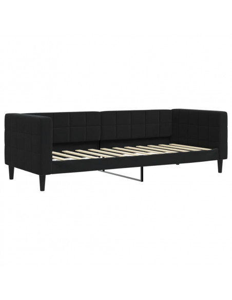 Divano Letto con Letto Estraibile Nero 80x200 cm in Velluto