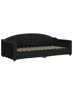 Divano Letto con Letto Estraibile Nero 90x200 cm in Tessuto