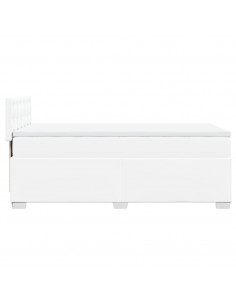 Giroletto a Molle con Materasso Bianco 90x200 cm in Similpelle