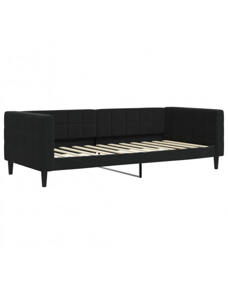 Divano Letto con Letto Estraibile Nero 90x200 cm in Velluto