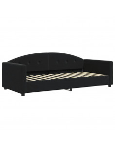Divano Letto con Letto Estraibile Nero 90x200 cm in Velluto