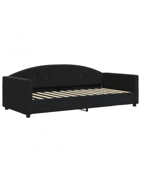Divano Letto con Letto Estraibile Nero 90x200 cm in Velluto