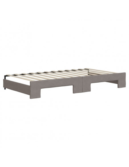 Divano Letto con Letto Estraibile Tortora 100x200 cm in Tessuto